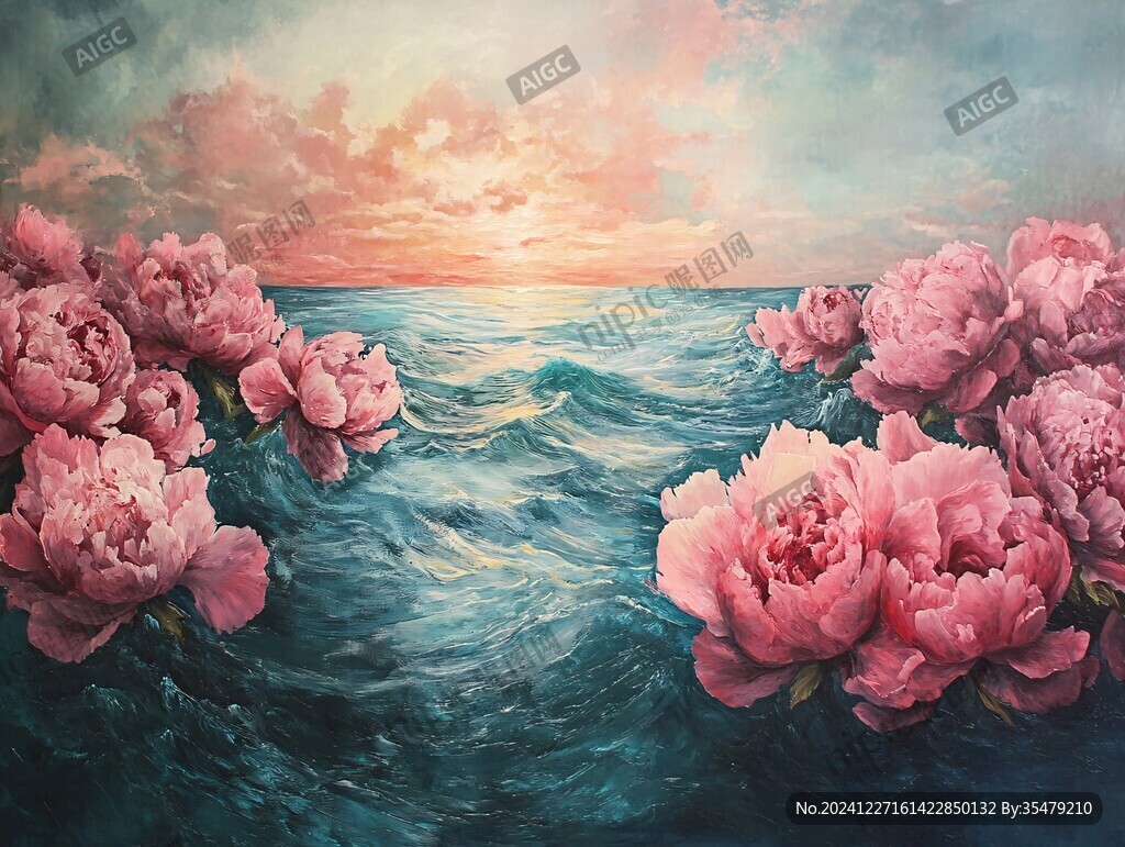 油画牡丹画