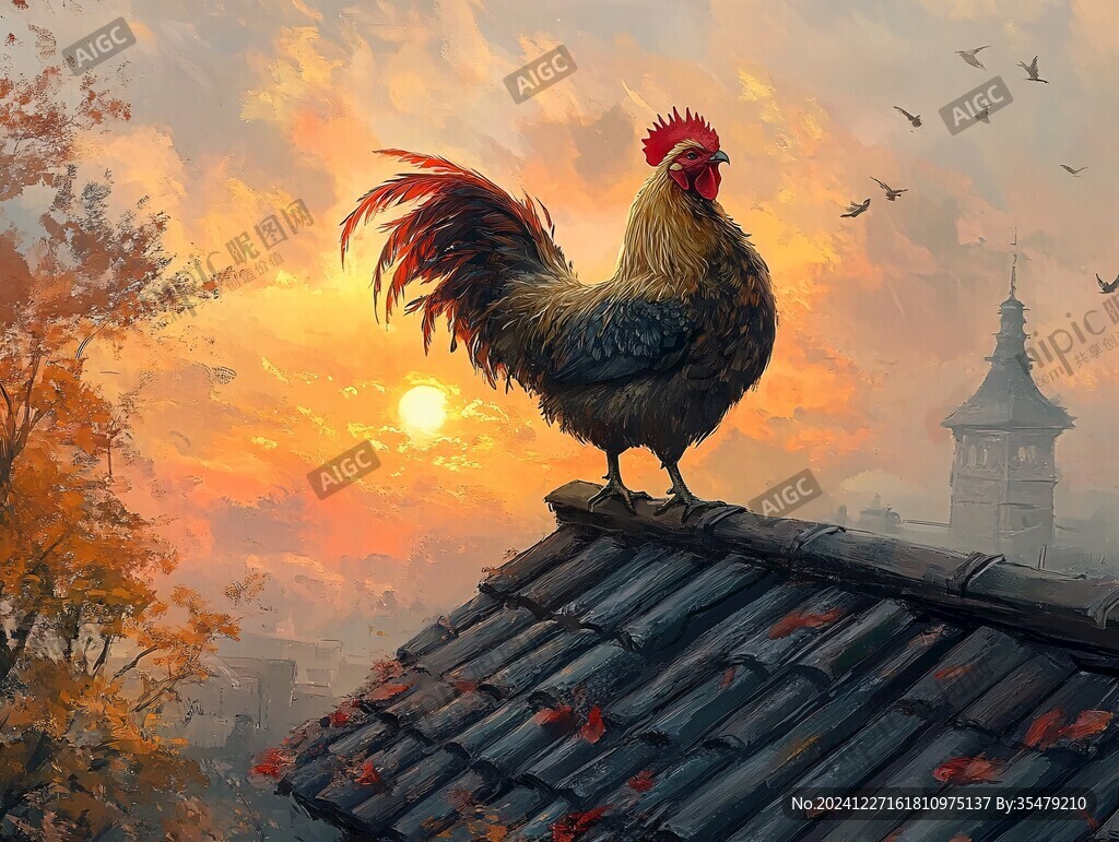 走地鸡插画