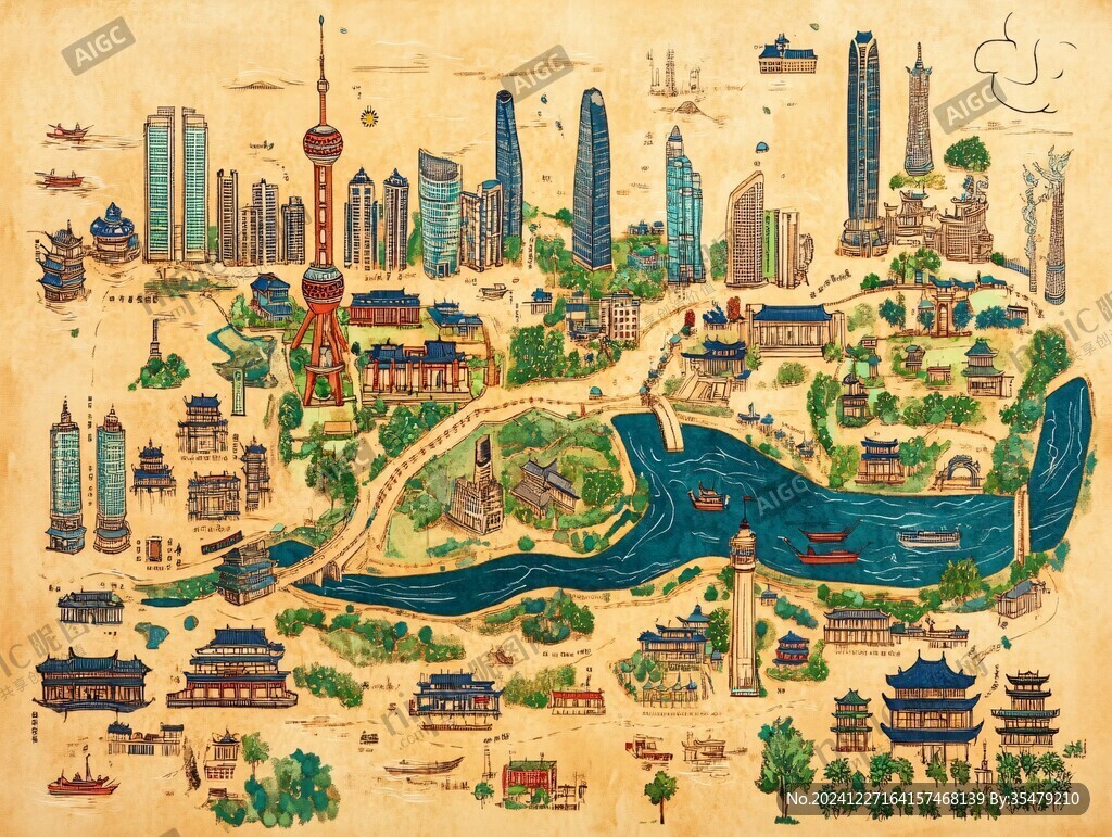 直辖市插画
