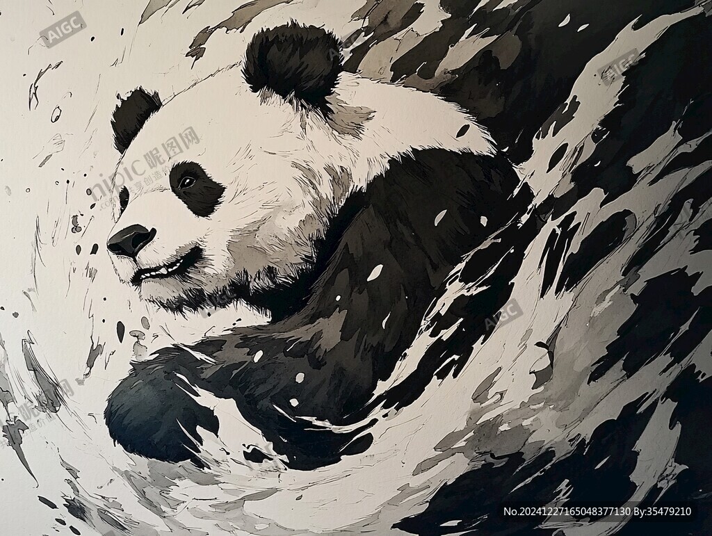 抽象画大熊猫
