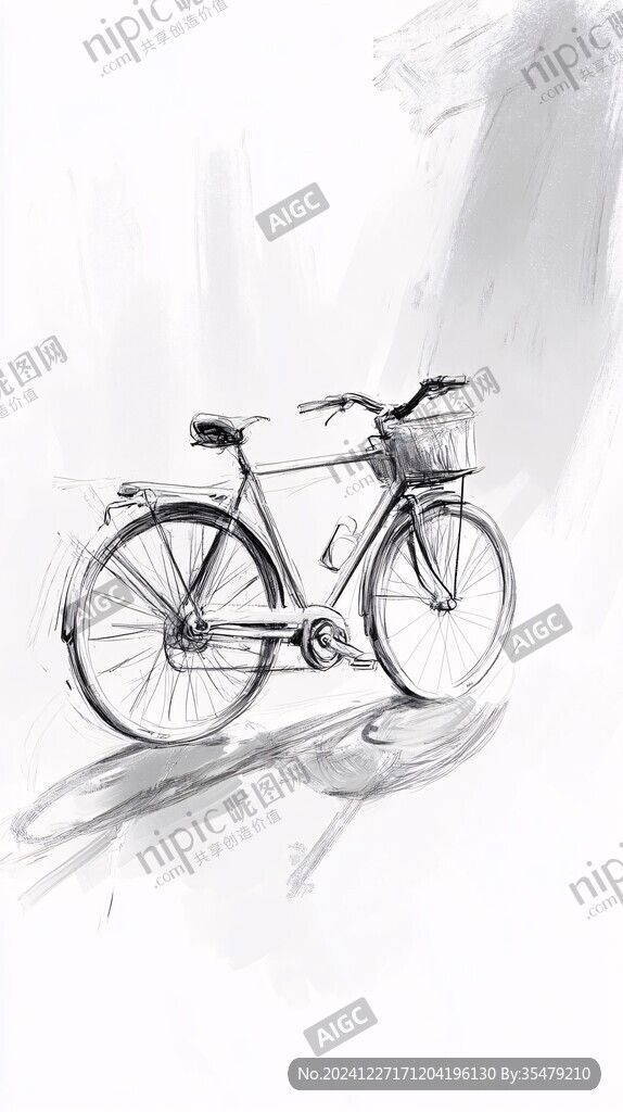 自行车手绘