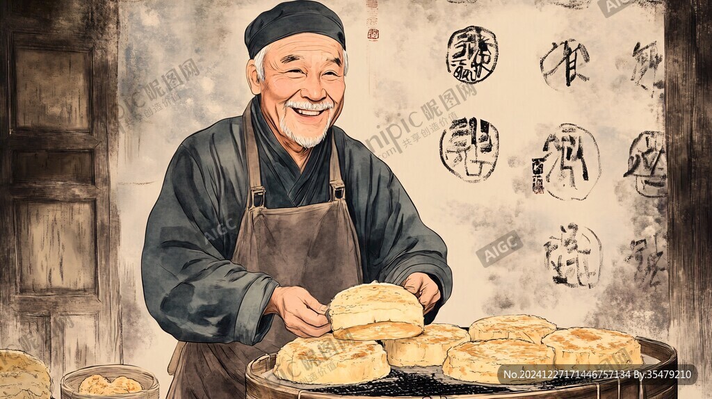 烧饼插画