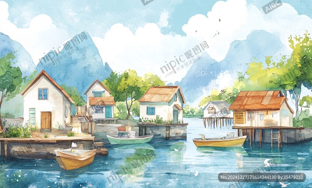 乡村场景插画