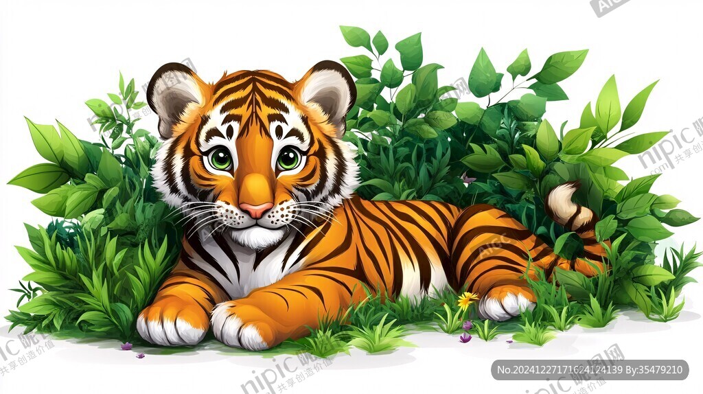 虎元素插画
