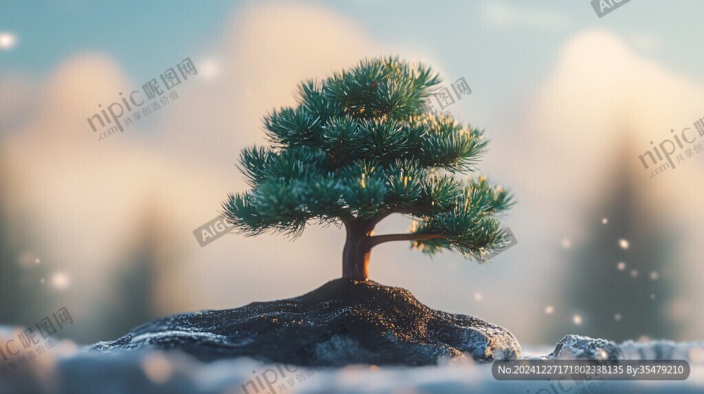 长白松插画