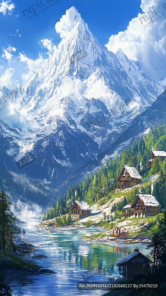 雪山原画