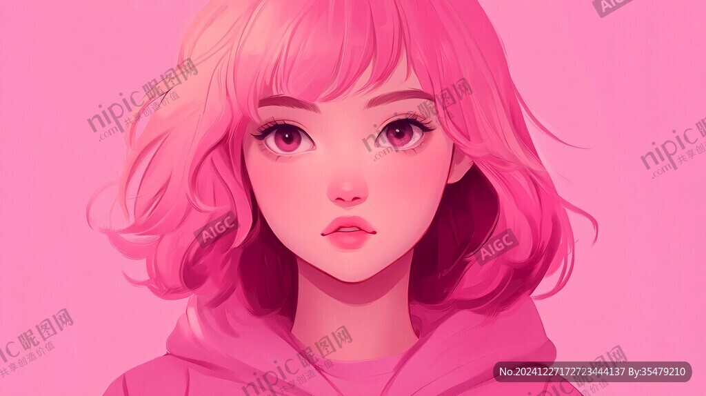 粉色头发少女