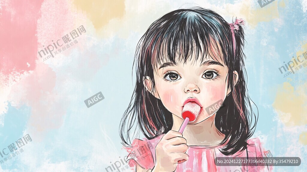 吃棒棒糖的小孩