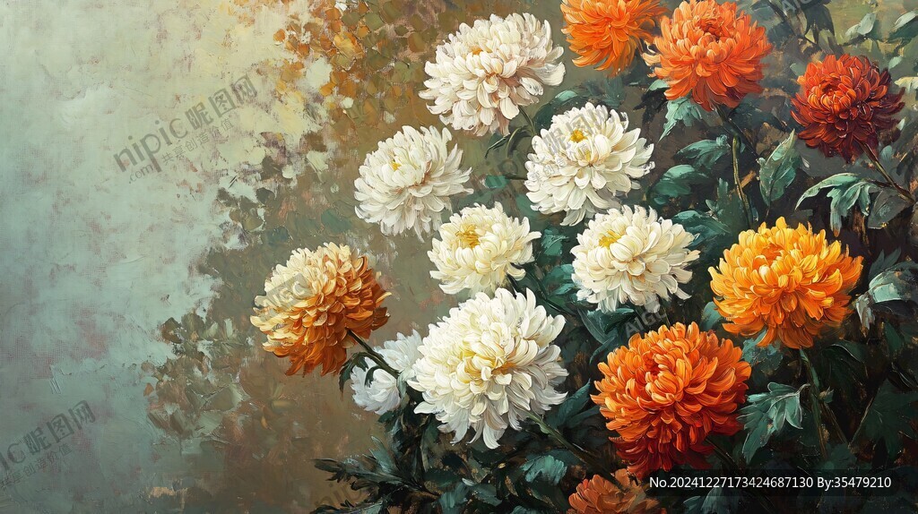 油画菊花