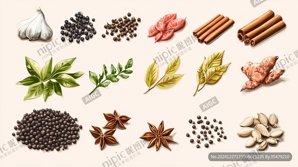 各种香料插画