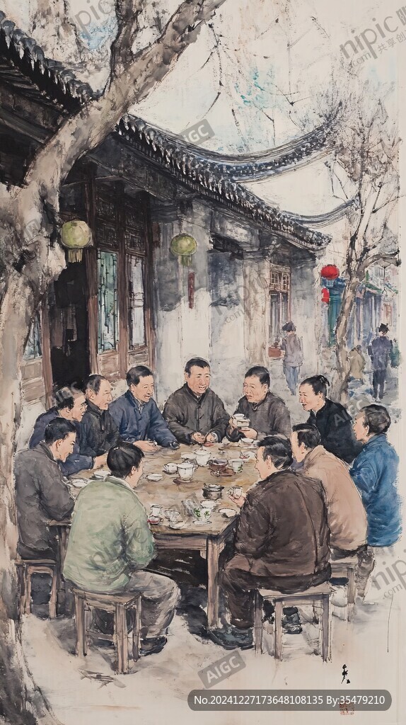 村民聚餐画