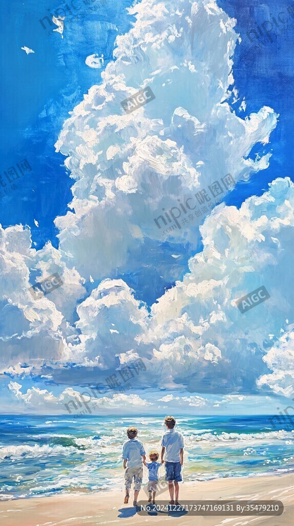 海天一色美术绘画