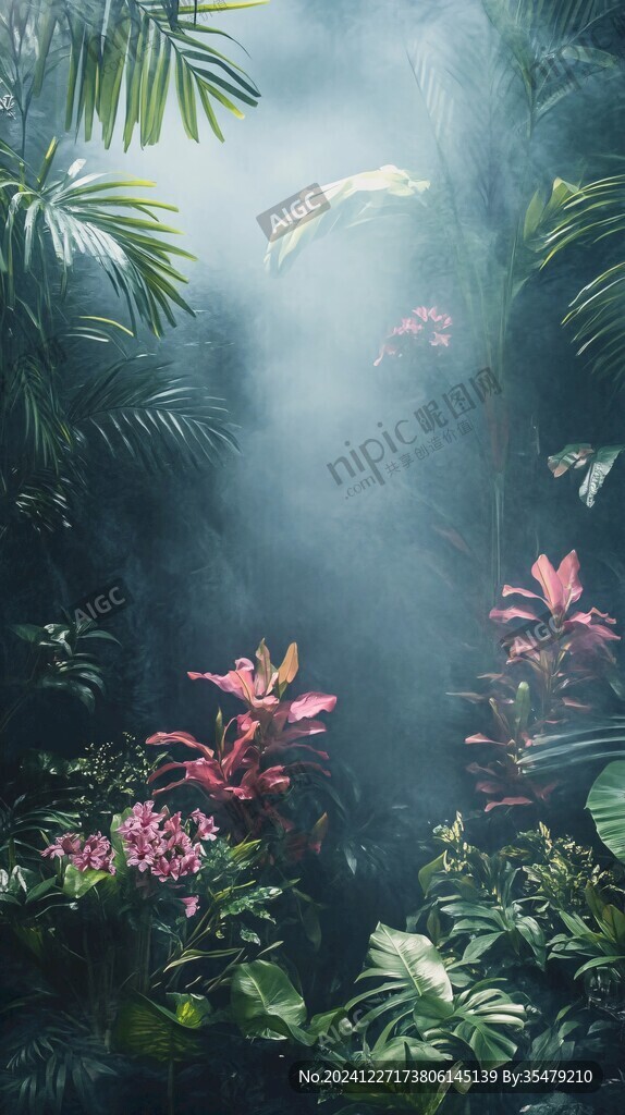 热带雨林花草树木背景