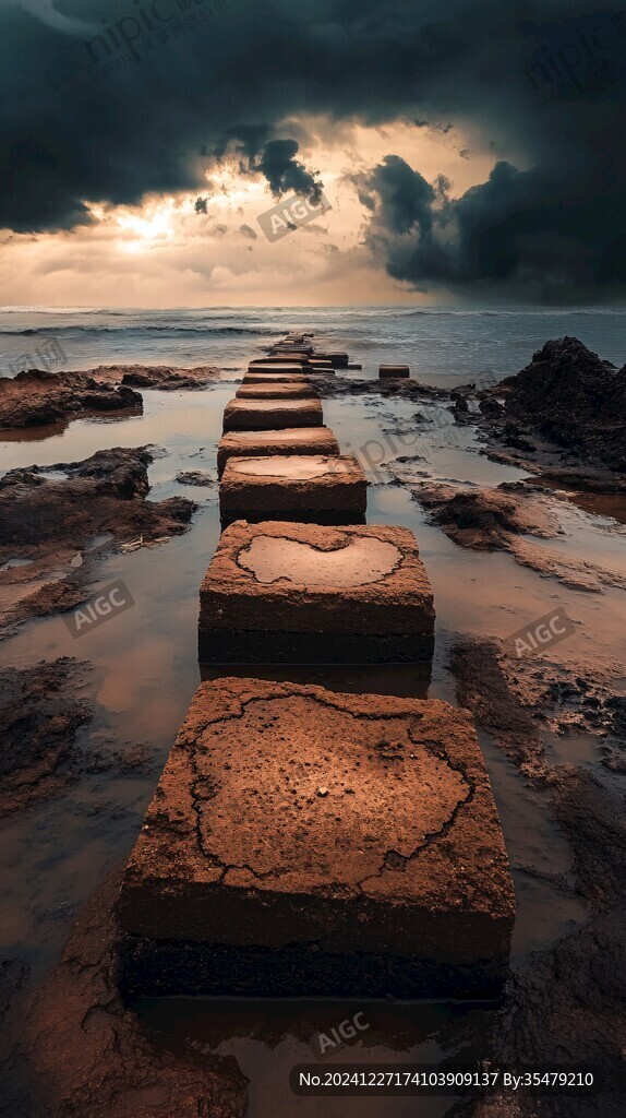 雨后石阶