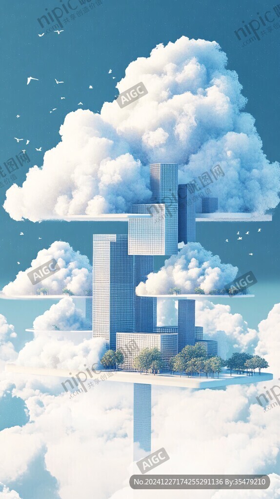 3d云海悬浮小岛