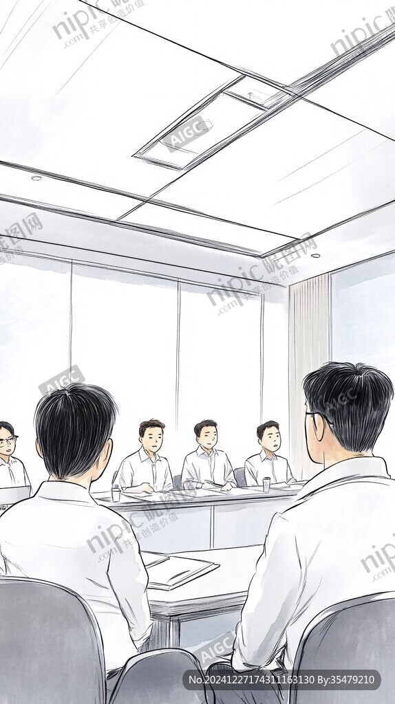 开会插画
