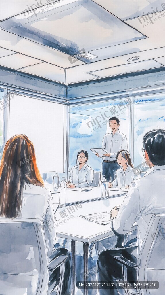 开会插画