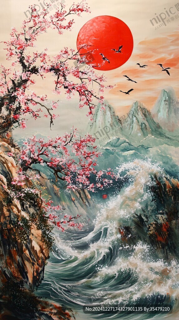 旭日东升画