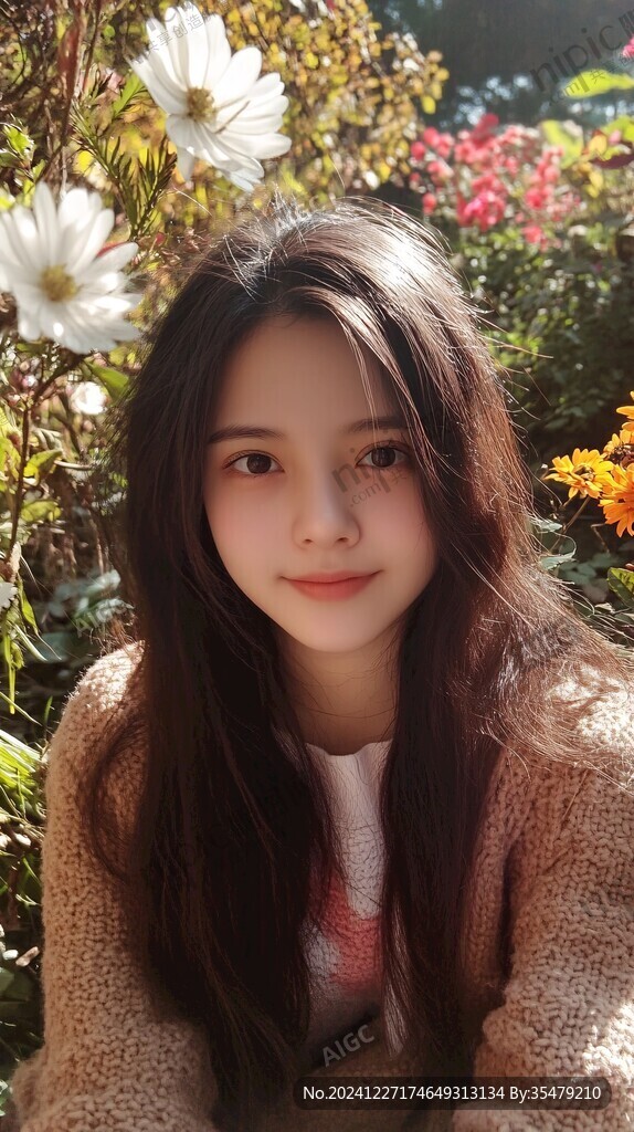 午后沐浴阳光下的美女