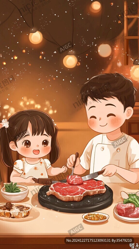 潮汕牛肉火锅插画