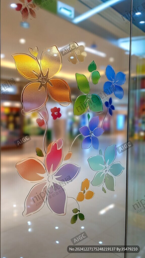 玻璃贴纸花纹