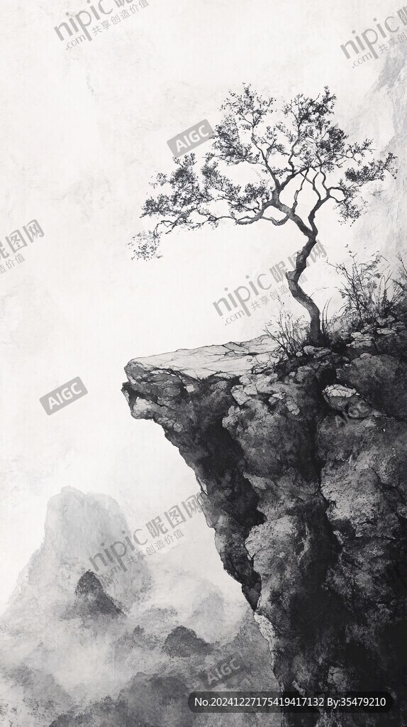 向往更高的山峰禅意画