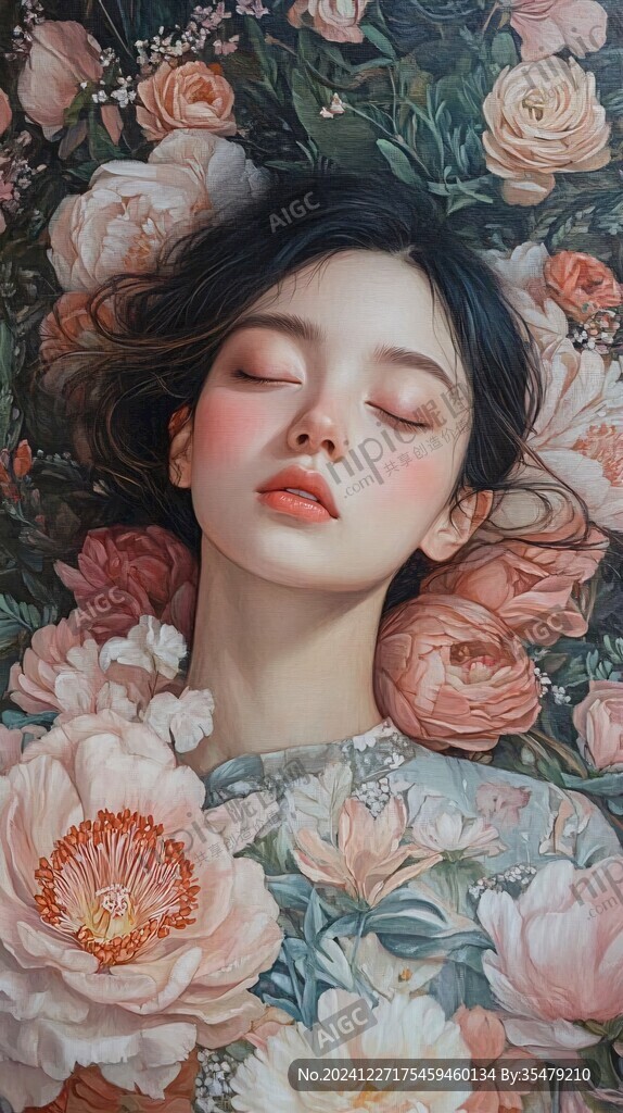 唯美少女与花系列
