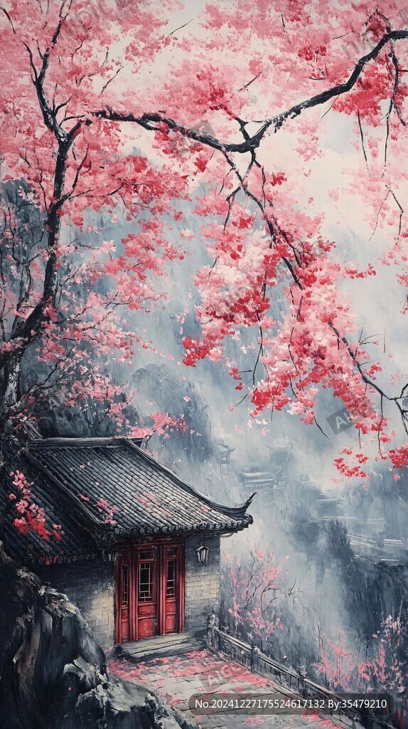 唯美古风场景插画