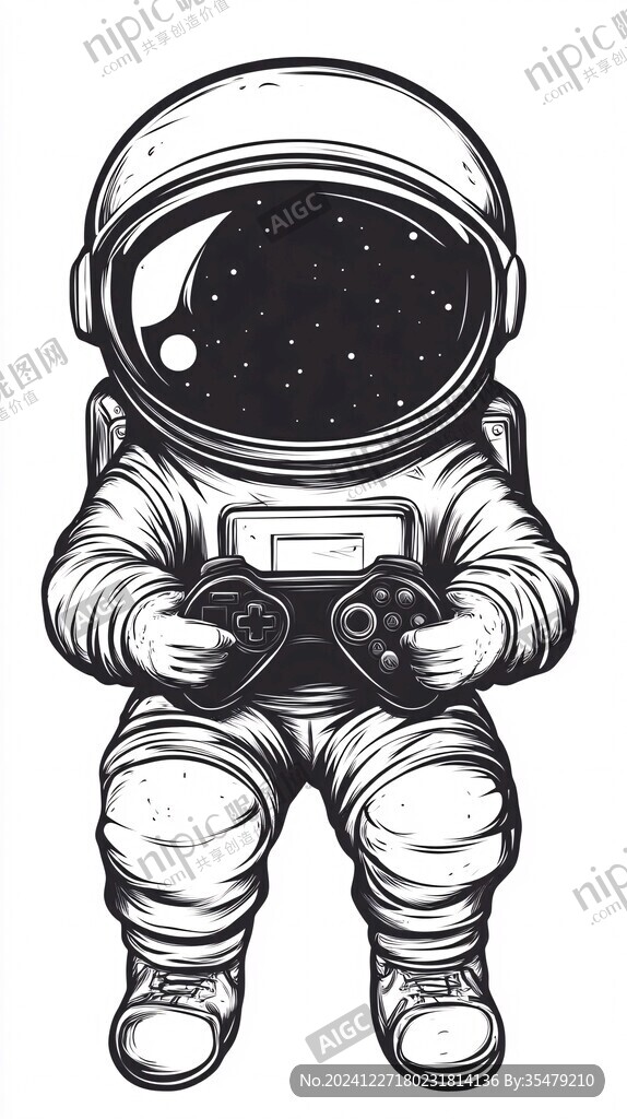 手绘宇航员插画