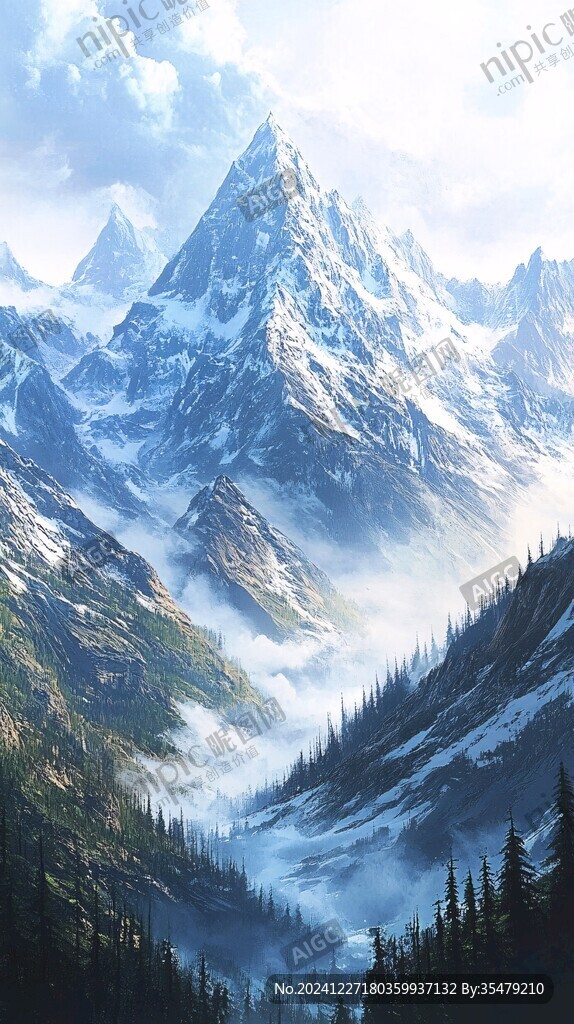 雪山原画