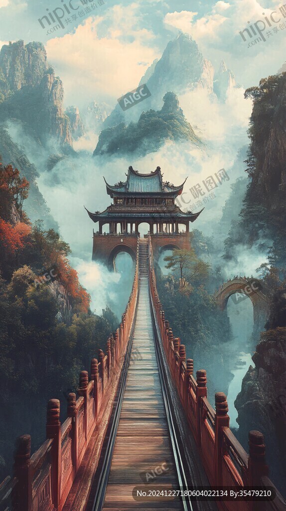 宫殿楼阁仙境仙人大殿