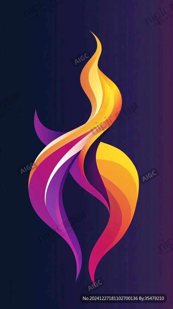 彩带丝带火焰logo