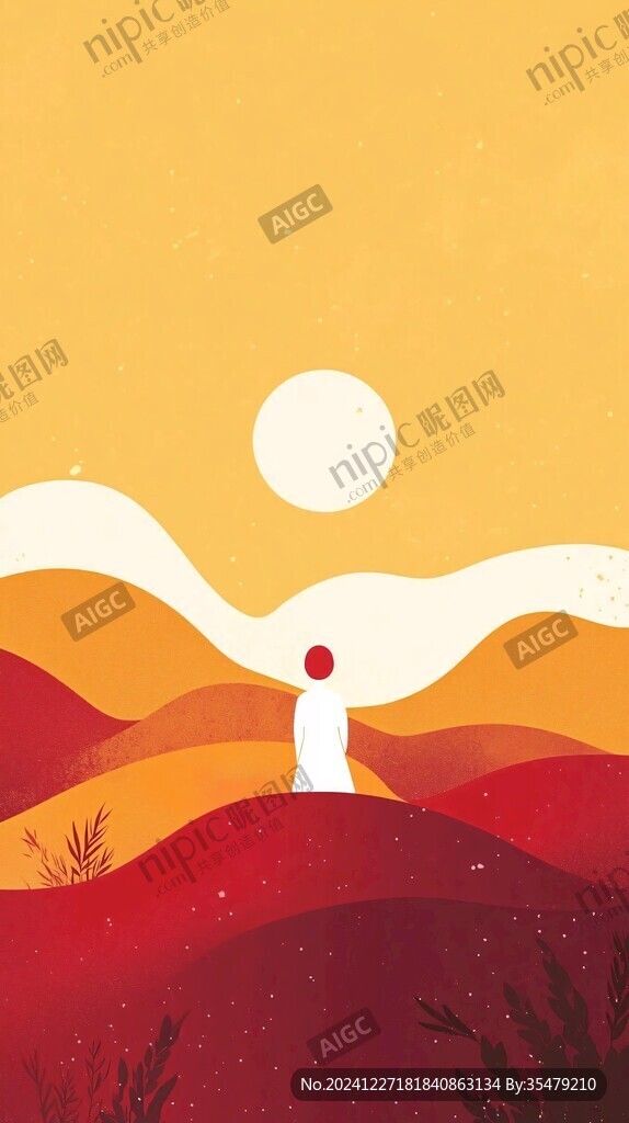 看日出插画
