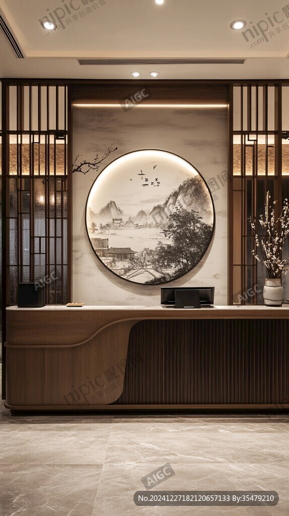 新中式酒店前台