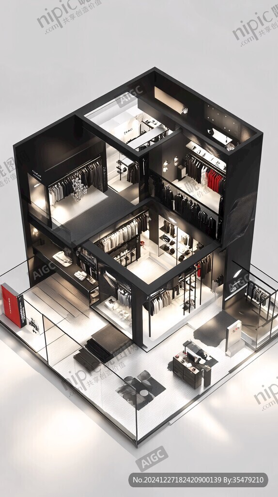 3d服装店效果图