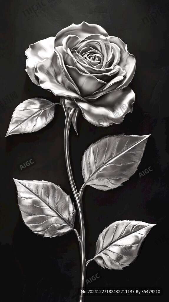 立体手绘金属花卉