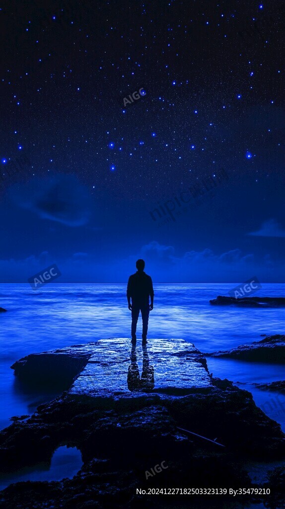 星辰大海男孩背影