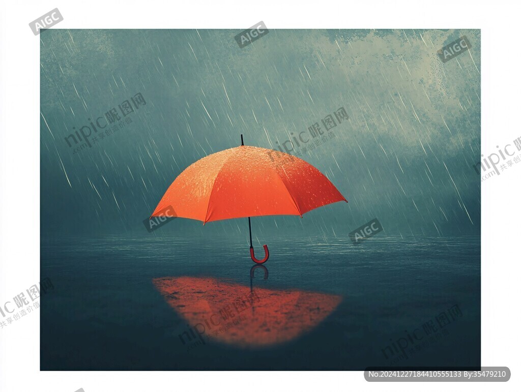 下雨创意插画
