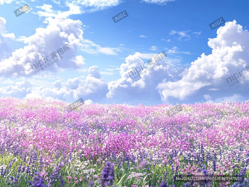 唯美梦幻花田场景