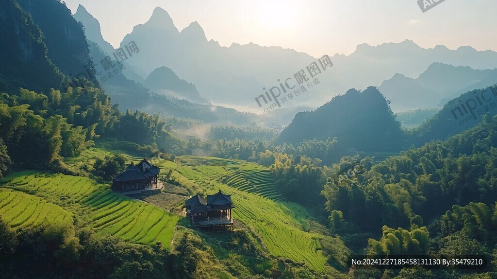 广西都康乡全景日出