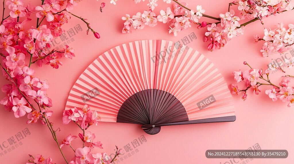 桃花折扇