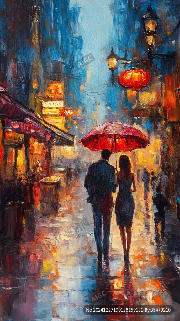 雨巷插画