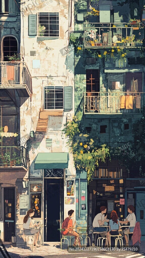 街边小店插画