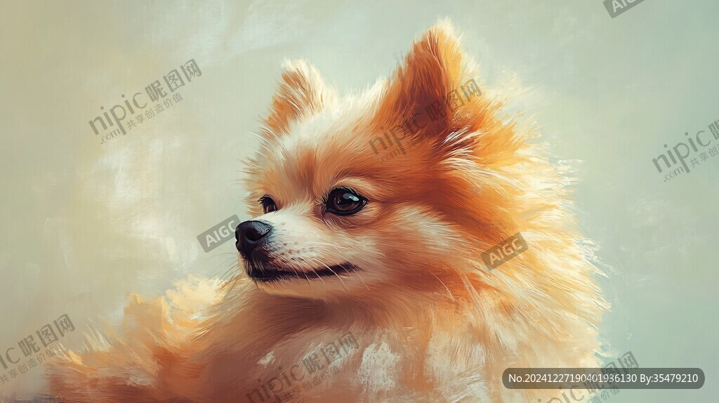 狗狗写实插画
