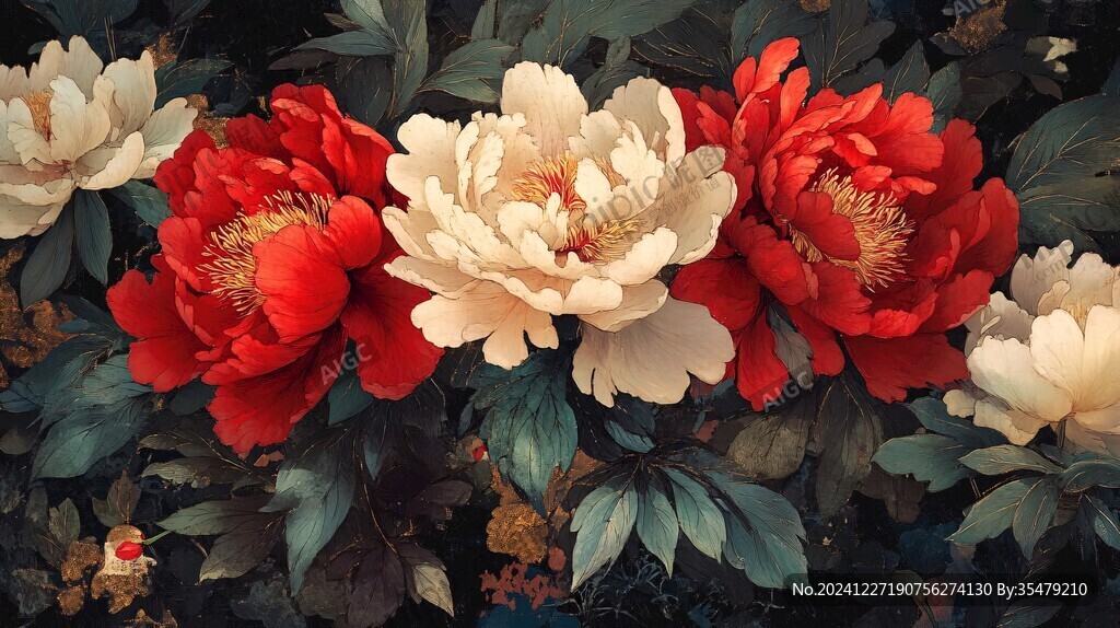 3d立体花卉牡丹