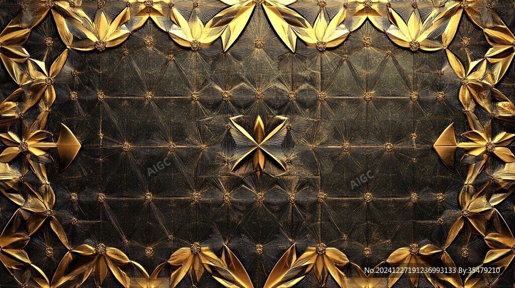 金色立体纹理背景墙