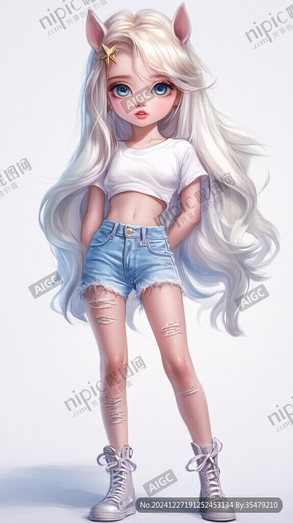 高精女孩原画稿