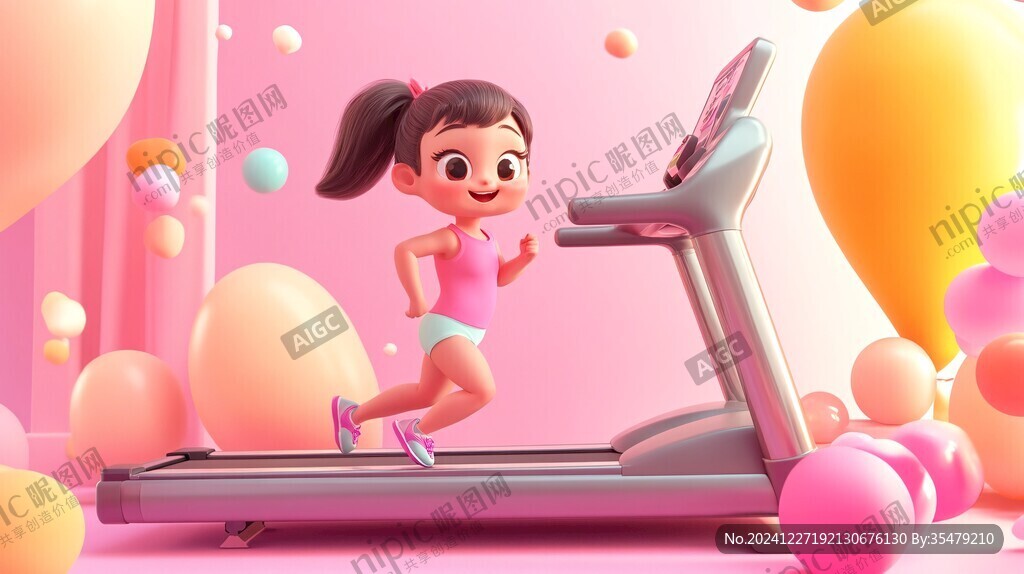 健身儿童插画