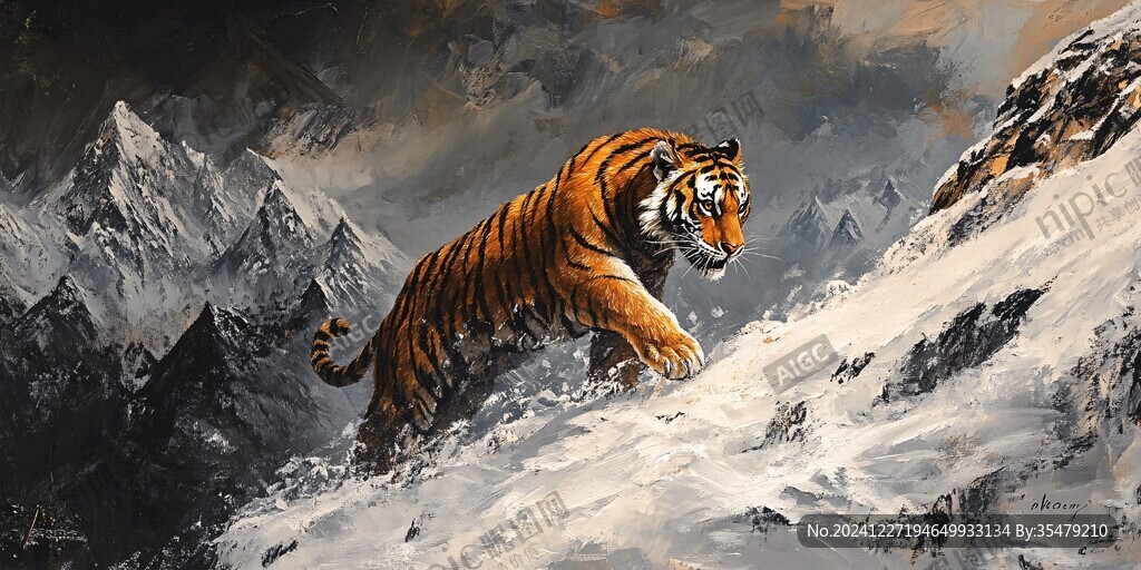 猛虎出山插画