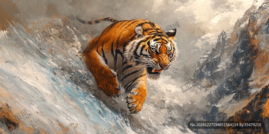 猛虎出山插画